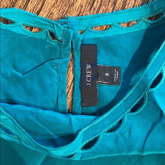 J Crew Green Blouse with Scallop Neck size 8 - Picture 3 of 4